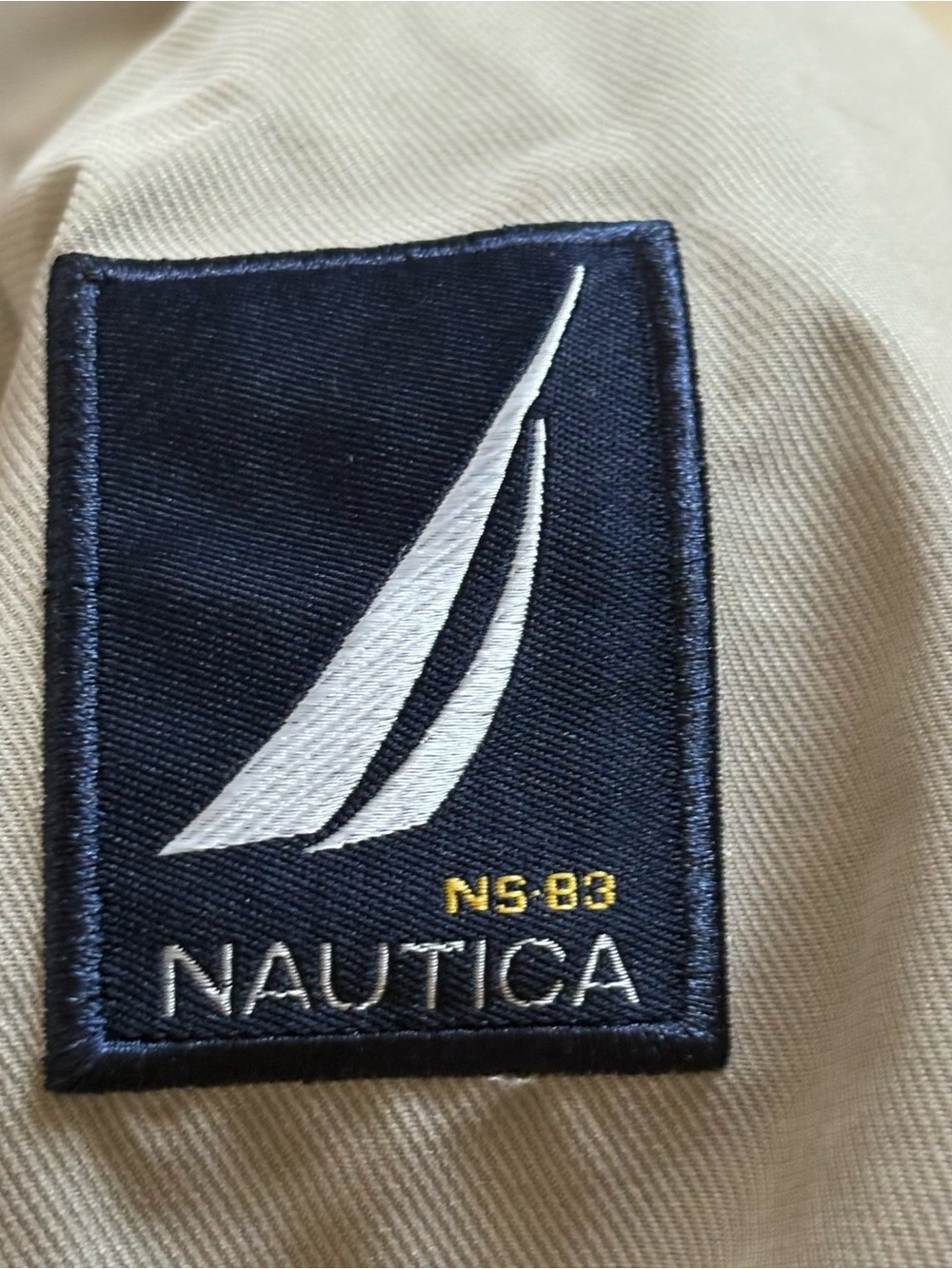 Classic Nautica NS‑83 Beige Fleece Lined Sailing Jacket – Men’s XL